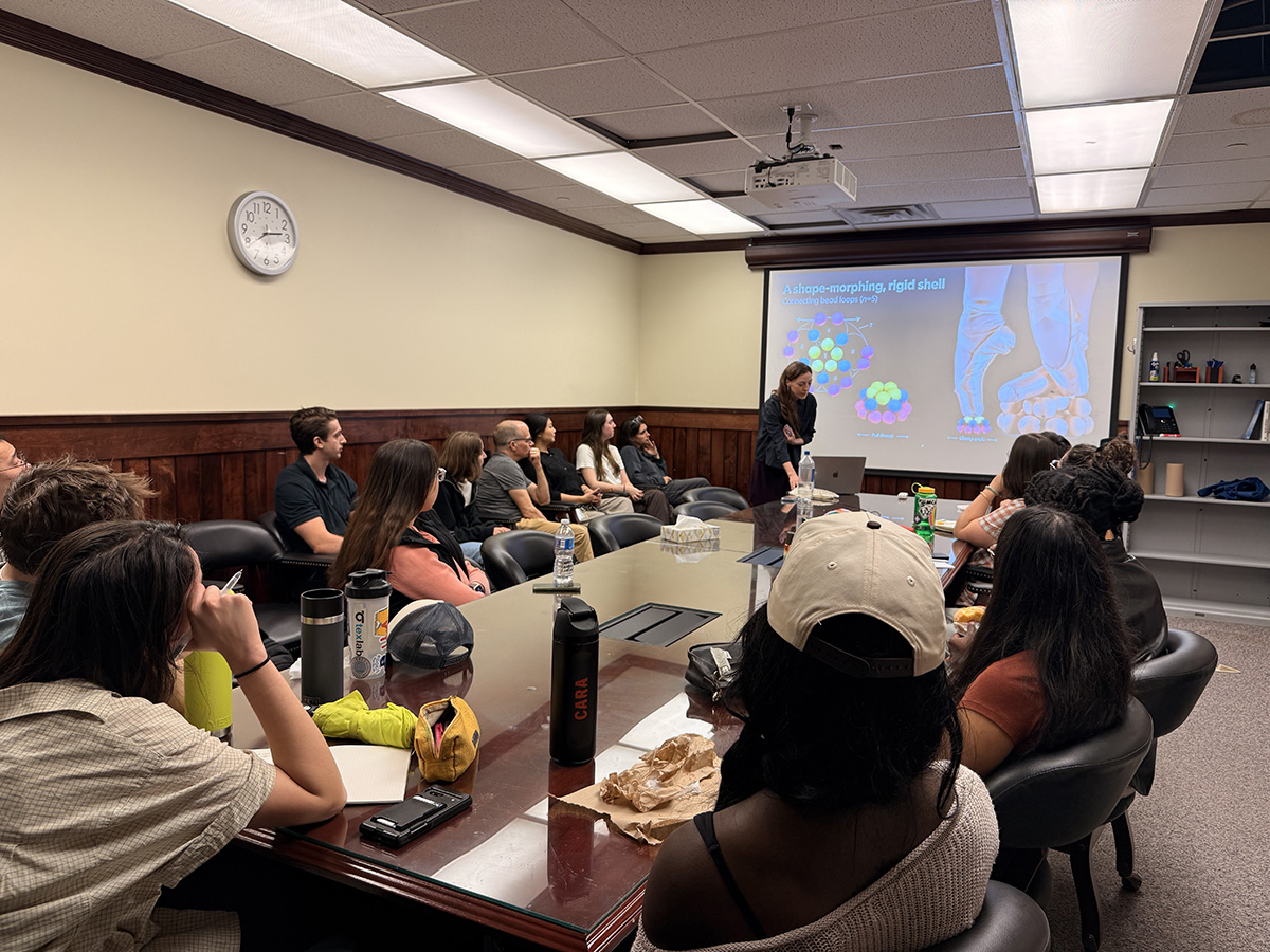 Lauren Dreier giving a talk at a workshop organized by Tim (2025)
