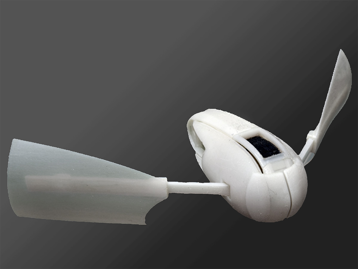 A 3D-printed soft swimming robot with fins driven by a bistable element