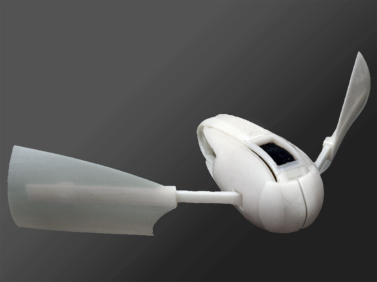 A 3D-printed soft swimming robot with fins driven by a bistable element